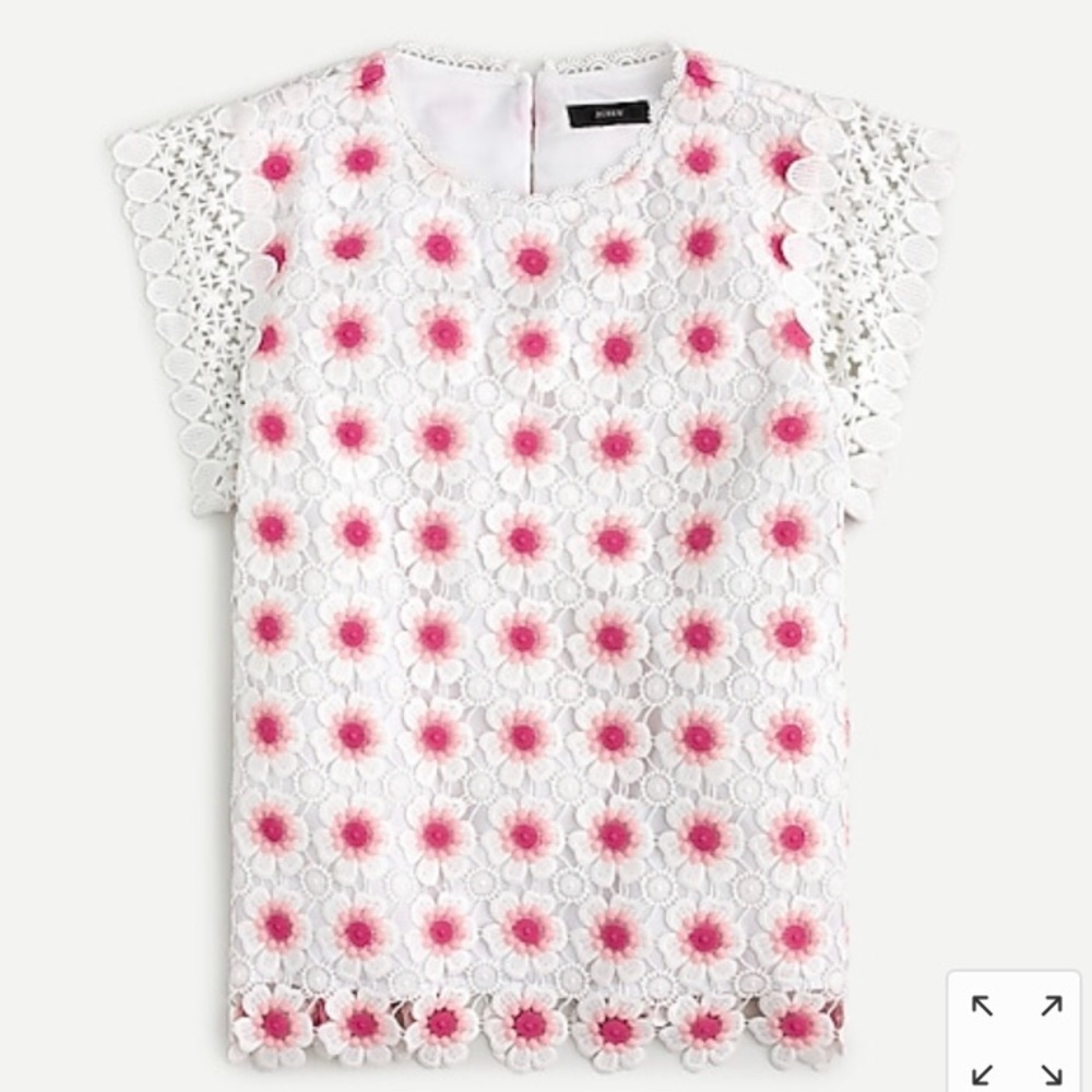 Jcrew pink and white eyelet